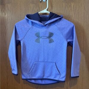 Under Armour Girls ColdGear Wordmark Logo Hoodie - Purple - YXS